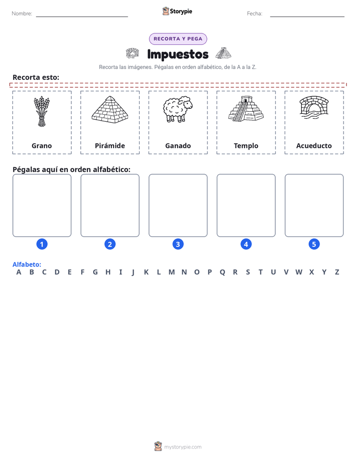Cortar y Pegar el Alfabeto