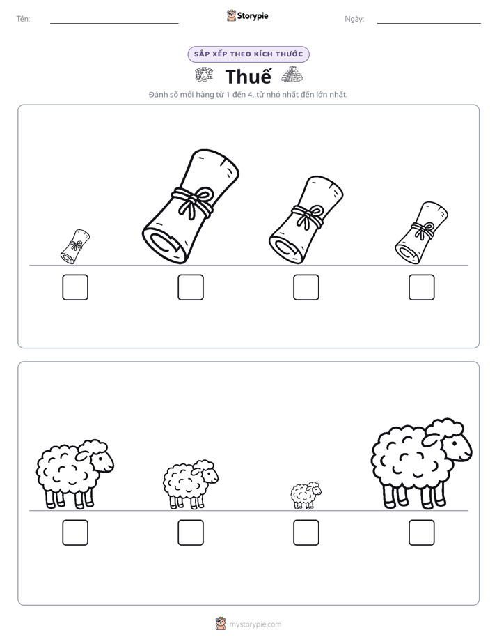 Thứ Tự Kích Thước