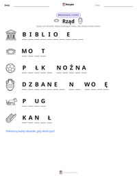 Podgląd drukowalnego arkusza ćwiczeń Rząd