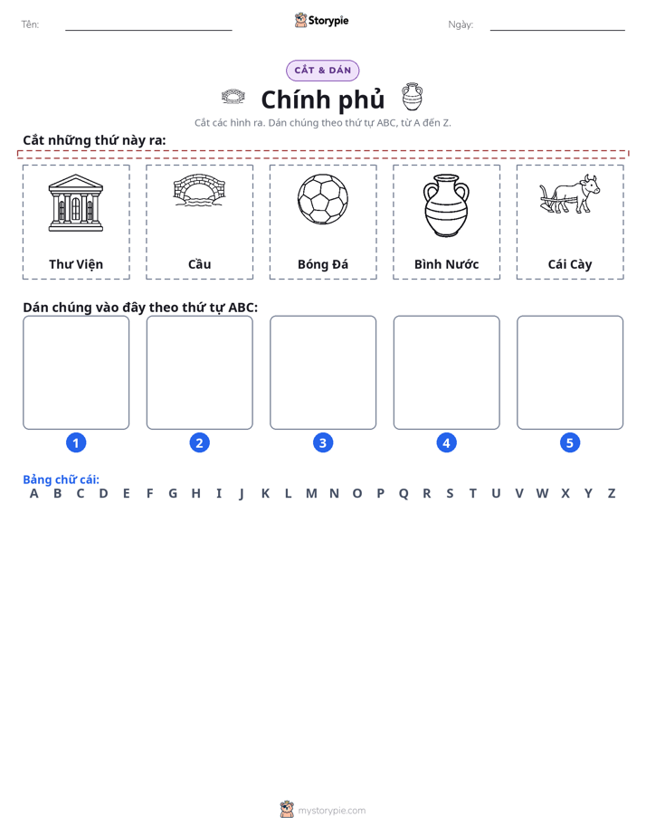 Cắt & Dán Chữ Cái