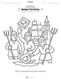 Boston Tea Party coloring page for kids