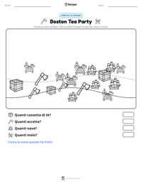 Anteprima della scheda stampabile di Boston Tea Party
