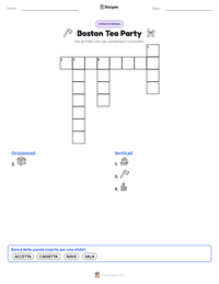 Anteprima della scheda stampabile di Boston Tea Party