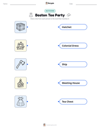 Boston Tea Party printable worksheet for kids
