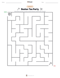 Anteprima della scheda stampabile di Boston Tea Party