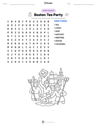 Boston Tea Party printable worksheet preview