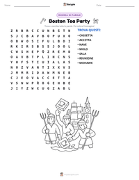 Anteprima della scheda stampabile di Boston Tea Party