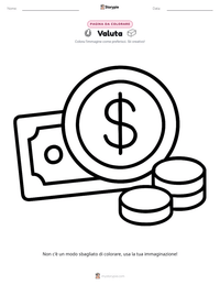 Pagina da colorare di Valuta per bambini
