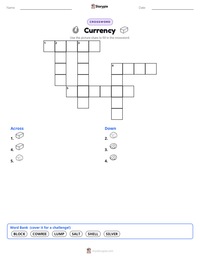 Currency printable worksheet preview