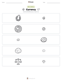 Currency printable worksheet preview