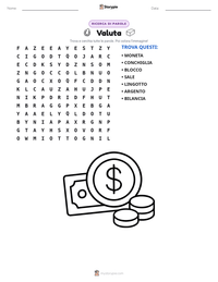 Anteprima della scheda stampabile di Valuta