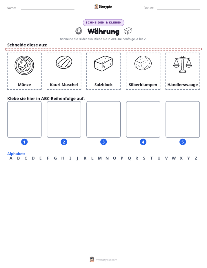 Schneiden & Einfügen Alphabet