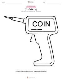 Coin coloring page for kids
