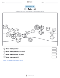 Coin printable worksheet preview