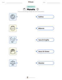 Scheda stampabile di Moneta per bambini