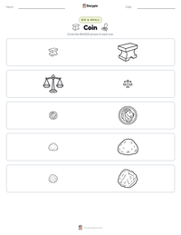 Coin printable worksheet preview