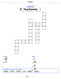 Tang Dynasty printable worksheet preview