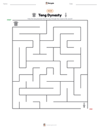 Tang Dynasty printable worksheet preview