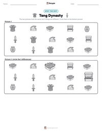 Tang Dynasty printable worksheet preview