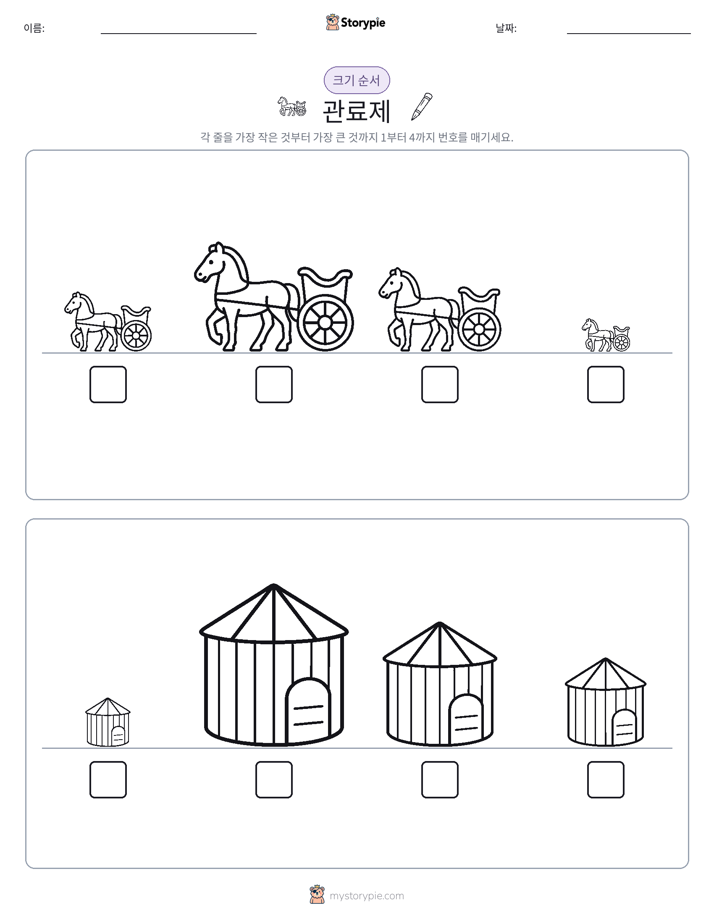 크기 순서