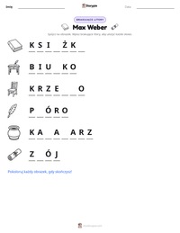 Podgląd drukowalnego arkusza ćwiczeń Max Weber