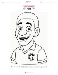 Pagina da colorare di Pelé per bambini