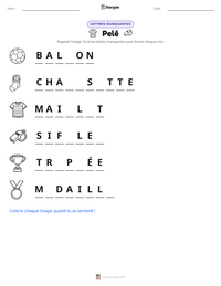 Aperçu de la feuille de travail imprimable Pelé