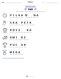 Podgląd drukowalnego arkusza ćwiczeń Pelé