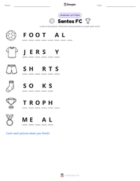 Santos FC printable worksheet preview