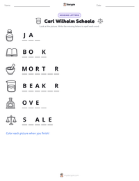 Carl Wilhelm Scheele printable worksheet preview