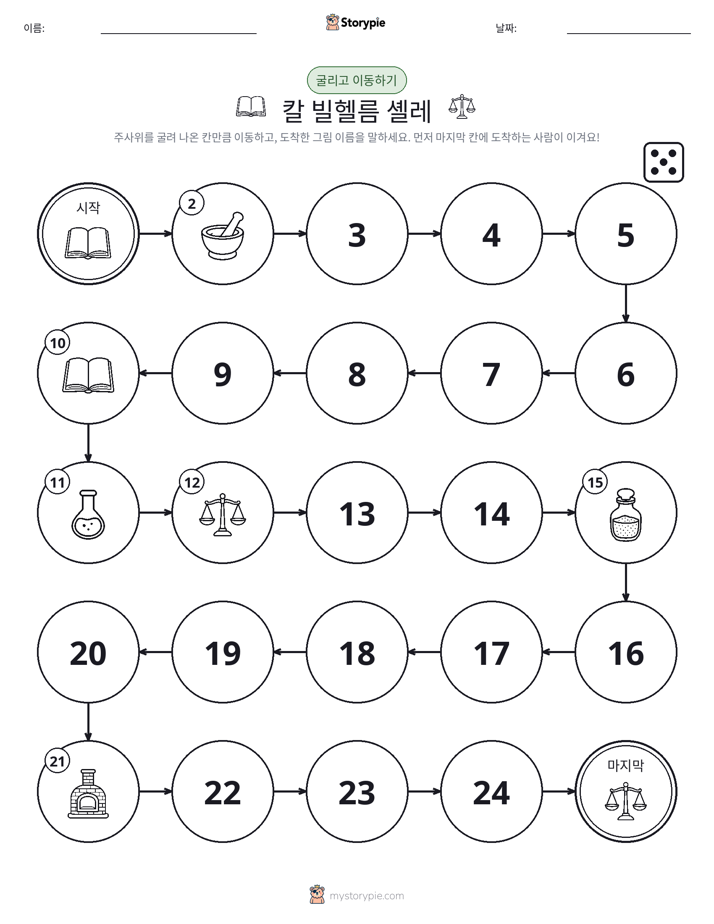 주사위 굴리고 이동하기 게임