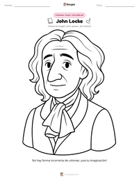 Página para colorear de John Locke para niños