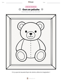 Aperçu de la feuille de travail imprimable Ours en peluche