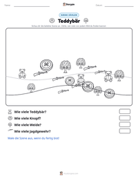 Teddybär druckbare Arbeitsblatt Vorschau