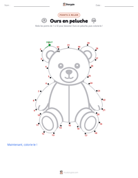 Aperçu de la feuille de travail imprimable Ours en peluche