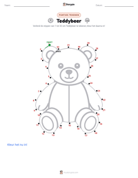 Teddybeer afdrukbare werkblad voorbeeld
