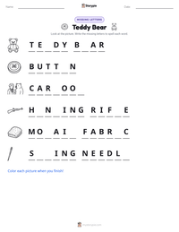 Teddy Bear printable worksheet preview