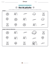Vista previa de la hoja de trabajo imprimible de Oso de peluche