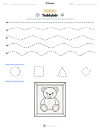Teddybär druckbare Arbeitsblatt Vorschau