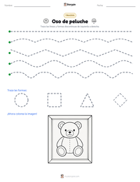 Vista previa de la hoja de trabajo imprimible de Oso de peluche