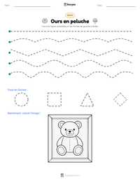 Aperçu de la feuille de travail imprimable Ours en peluche