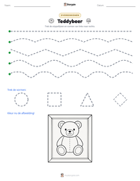 Teddybeer afdrukbare werkblad voorbeeld