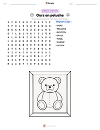 Aperçu de la feuille de travail imprimable Ours en peluche