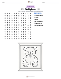 Teddybeer afdrukbare werkblad voorbeeld