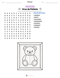Prévia da folha de atividades imprimível Urso de Pelúcia