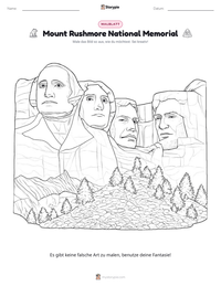 Mount Rushmore National Memorial druckbare Arbeitsblatt Vorschau