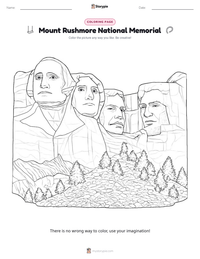 Mount Rushmore National Memorial printable worksheet preview
