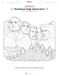 Rushmore Dağı Ulusal Anıtı yazdırılabilir çalışma sayfası önizlemesi