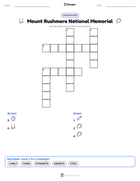 Mount Rushmore National Memorial printable worksheet preview