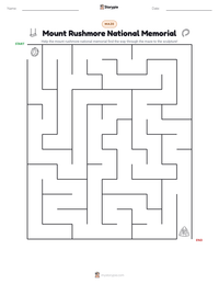 Mount Rushmore National Memorial printable worksheet preview